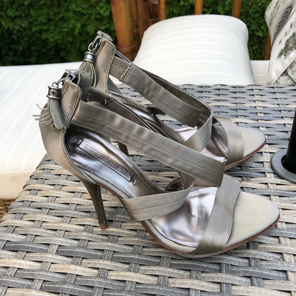 ๐ฉถ BCBG high heel ballerina ๐ฉฐ satin sandals 8